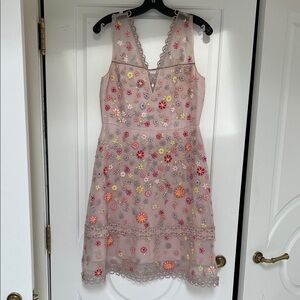 Elie Tahari pale pink Floral Embroidered  Dress